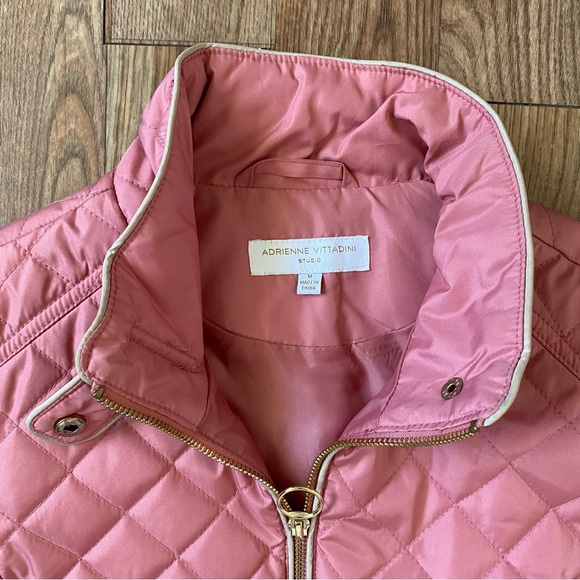 Adrienne Vittadini Quilted Vest Dusty Rose / Gold Size Medium EUC - Picture 4 of 13